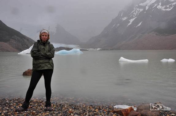 A gelada Laguna Torre, no Parque Nacional Los Glaciares, perto de El Chaltén, na Argentina